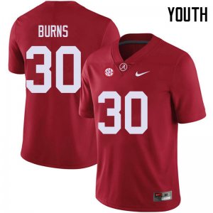 NCAA Youth Alabama Crimson Tide #30 Ryan Burns Stitched College 2018 Nike Authentic Red Football Jersey RR17T08KC